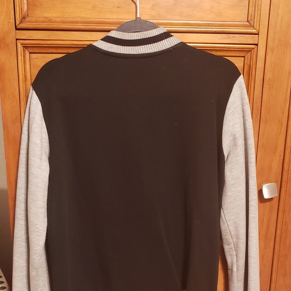 Fabletics Varsity Jacket Size XL Gray and Black - Picture 5 of 8